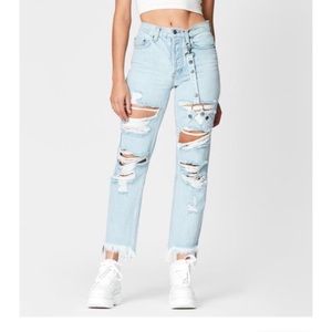 Carmar Light Wash Destroyed Boyfriend Jeans